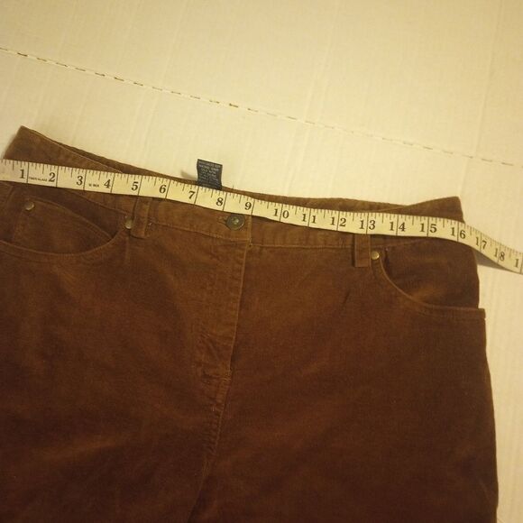 Rafaella brown corduroy pants with straight boot cut leg - Picture 3 of 10